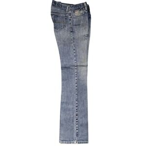 Cinch Jeans Mens 30x38 Blue Distressed Denim Straight Leg Western Cowboy RMCC